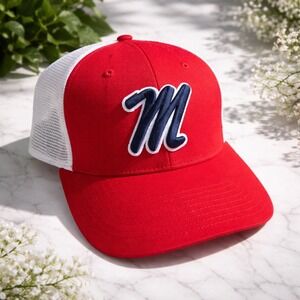 Captivating Ole Miss University of Mississippi Trucker Hat Women‎ Red White